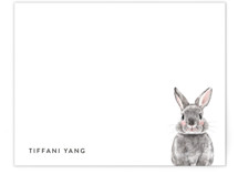 This is a grey kids thank you cards note by Cass Loh called Baby Animal Rabbit with standard printing on signature in standard.