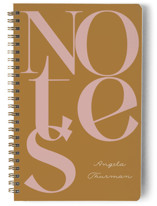 This is a brown journal by Morgan Kendall called Modern Type with standard printing on premium cover stock in notebook.